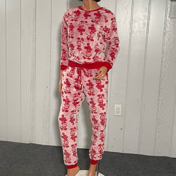 Disney Mickey Mouse Red 2- Pieces Flece Jogger Sz Small - Picture 9 of 12